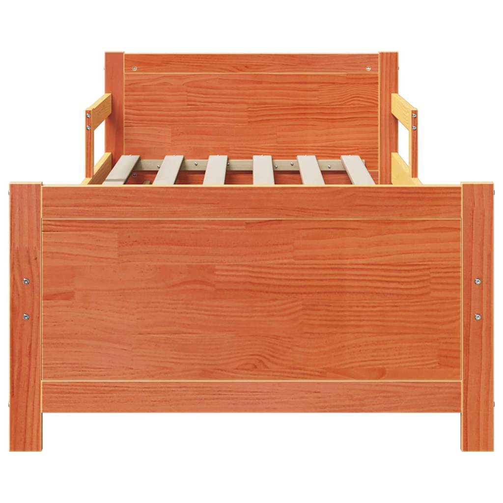 Bed Frame with Headboard Wax Brown 80 x 200 cm Engineered Wood