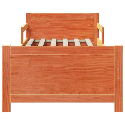 Bed Frame with Headboard Wax Brown 80 x 200 cm Engineered Wood