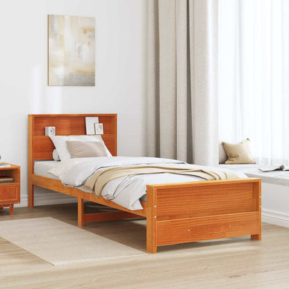 Bed Frame with Headboard Wax Brown 100 x 200 cm Engineered Wood