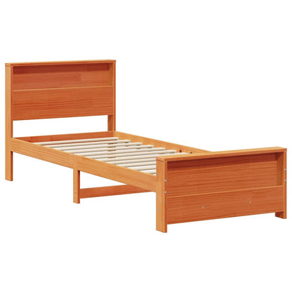 Bed Frame with Headboard Wax Brown 100 x 200 cm Engineered Wood