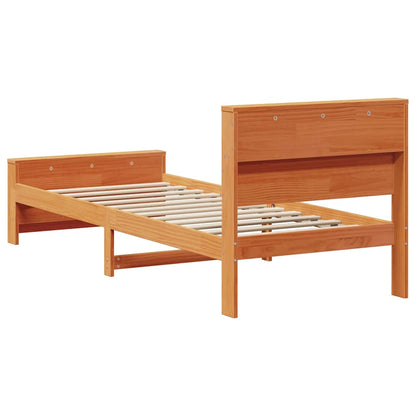 Bed Frame with Headboard Wax Brown 100 x 200 cm Engineered Wood