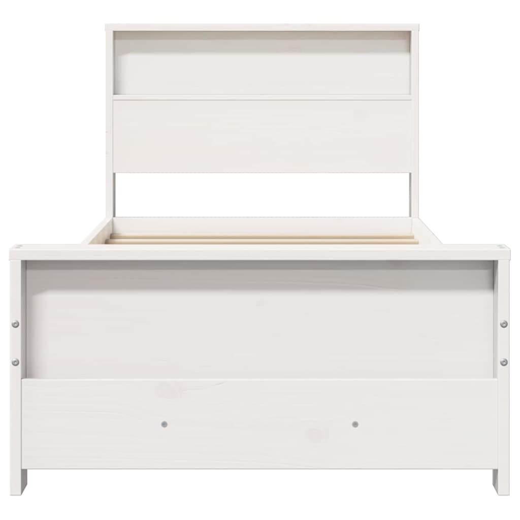Bed Frame with Headboard White 90 x 200 cm Engineered Wood