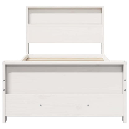 Bed Frame with Headboard White 90 x 200 cm Engineered Wood