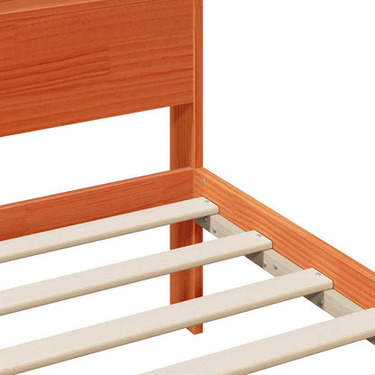Bed Frame with Headboard Wax Brown 140 x 190 cm Engineered Wood