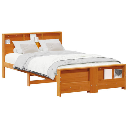 Bed Frame with Headboard Wax Brown 140 x 190 cm Engineered Wood