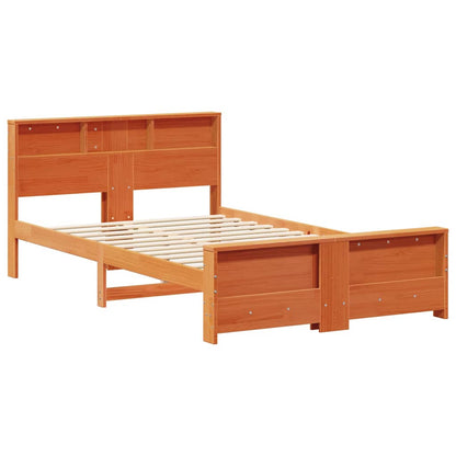 Bed Frame with Headboard Wax Brown 140 x 190 cm Engineered Wood