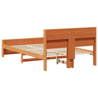 Bed Frame with Headboard Wax Brown 140 x 190 cm Engineered Wood