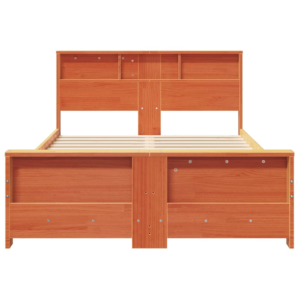 Bed Frame with Headboard Wax Brown 140 x 190 cm Engineered Wood