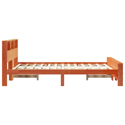 Bed Frame with Headboard Wax Brown 140 x 190 cm Engineered Wood