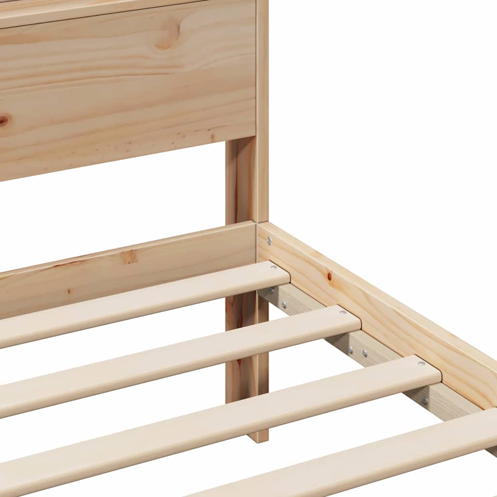 Bed Frame with Headboard Brown 135 x 190 cm Engineered Wood