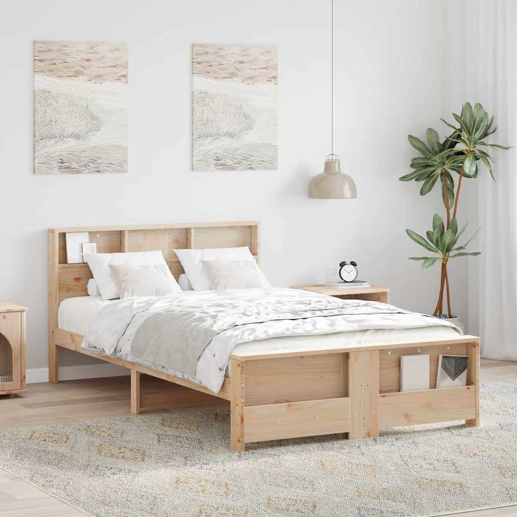 Bed Frame with Headboard Brown 135 x 190 cm Engineered Wood