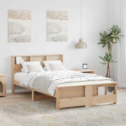 Bed Frame with Headboard Brown 135 x 190 cm Engineered Wood
