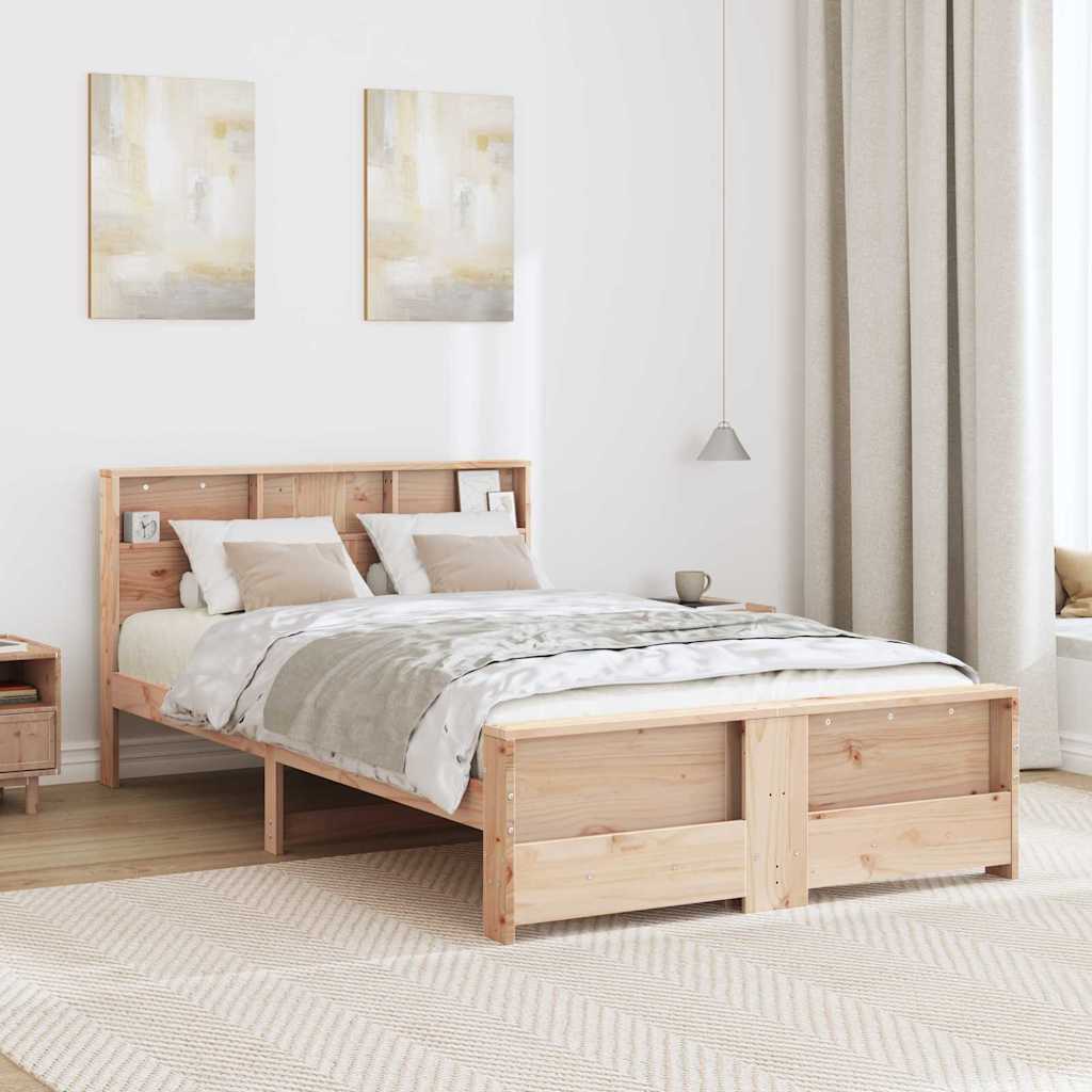 Bed Frame with Headboard Brown 135 x 190 cm Engineered Wood