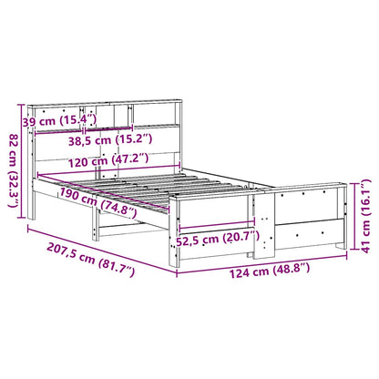 Bed Frame with Headboard Brown 120 x 190 cm Engineered Wood