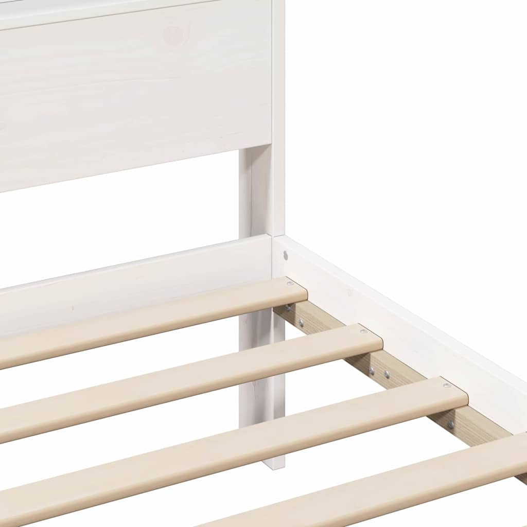 Bed Frame with Headboard White 120 x 190 cm Engineered Wood