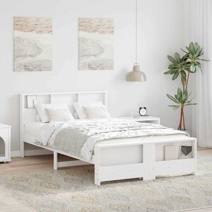 Bed Frame with Headboard White 120 x 190 cm Engineered Wood