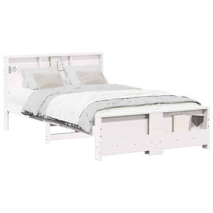 Bed Frame with Headboard White 120 x 190 cm Engineered Wood