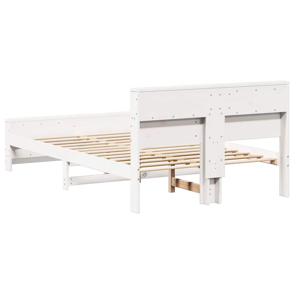 Bed Frame with Headboard White 120 x 190 cm Engineered Wood
