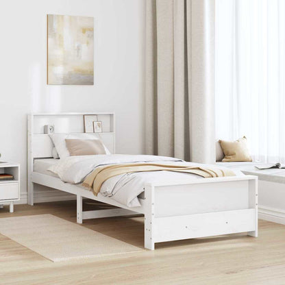 Bed Frame with Headboard White 90 x 190 cm Engineered Wood