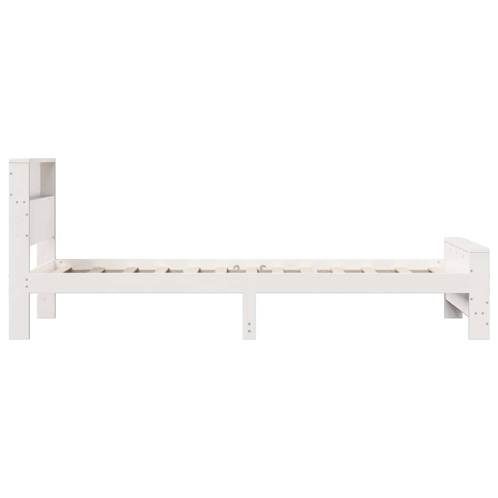 Bed Frame with Headboard White 75 x 190 cm Engineered Wood