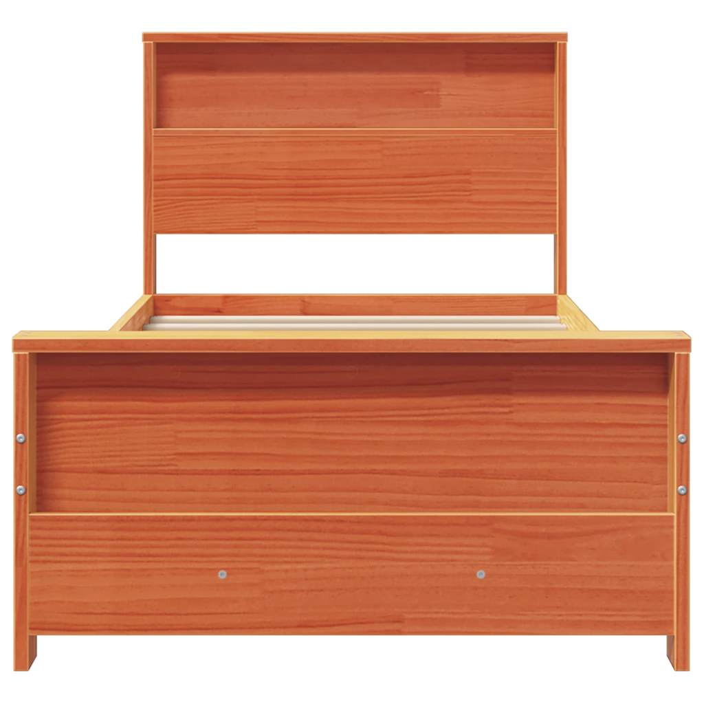 Bed Frame with Headboard Wax Brown 75 x 190 cm Engineered Wood
