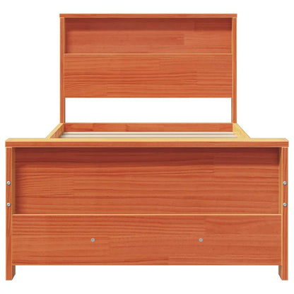 Bed Frame with Headboard Wax Brown 75 x 190 cm Engineered Wood