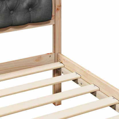 Bed Frame with Headboard Dark Grey 90 x 190 cm Solid Pine Wood
