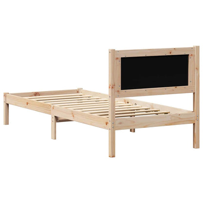 Bed Frame with Headboard Taupe 90 x 190 cm Solid Pine Wood