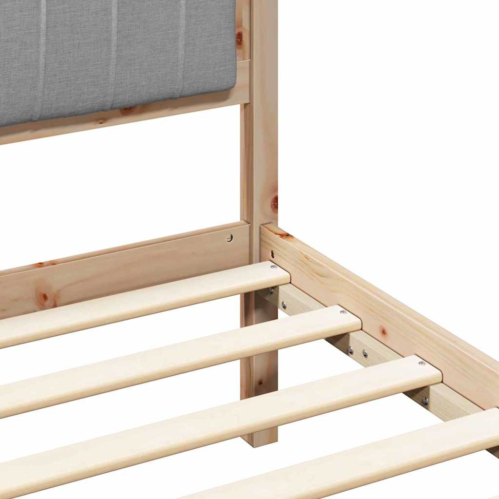 Bed Frame with Upholstered Headboard Light Grey 90 x 190 cm