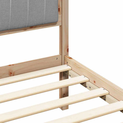 Bed Frame with Upholstered Headboard Light Grey 90 x 190 cm