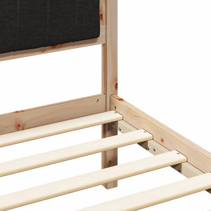 Bed Frame with Upholstered Headboard Black 90 x 190 cm