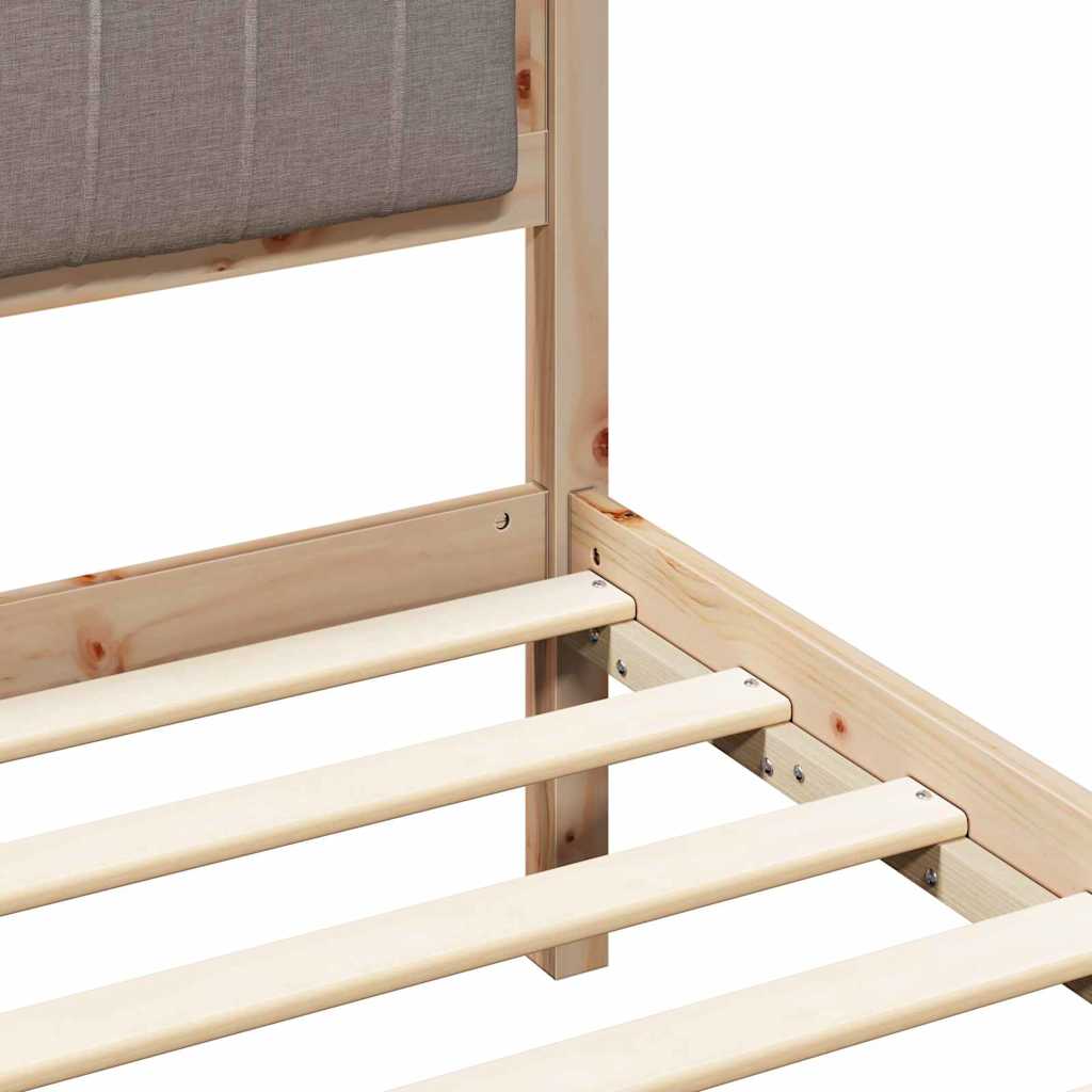 Bed Frame with Upholstered Headboard Taupe 90 x 190 cm