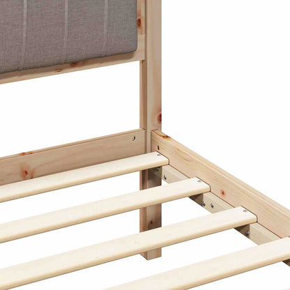 Bed Frame with Upholstered Headboard Taupe 90 x 190 cm