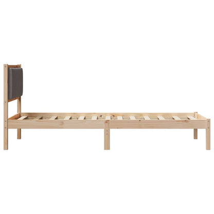 Bed Frame with Upholstered Headboard Taupe 90 x 190 cm