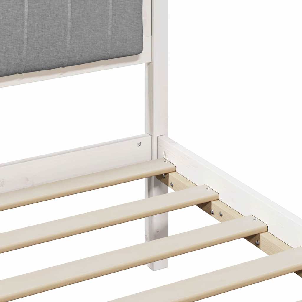 Bed Frame with Upholstered Headboard Light Grey 90 x 190 cm