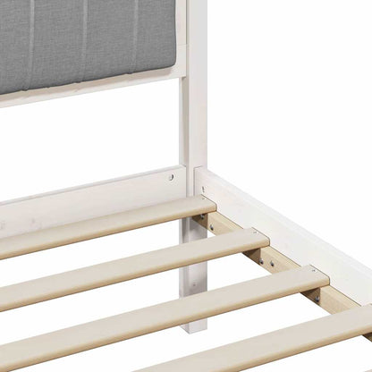 Bed Frame with Upholstered Headboard Light Grey 90 x 190 cm