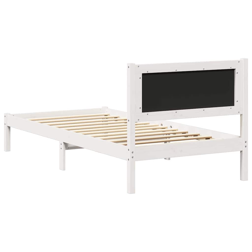 Bed Frame with Upholstered Headboard Light Grey 90 x 190 cm