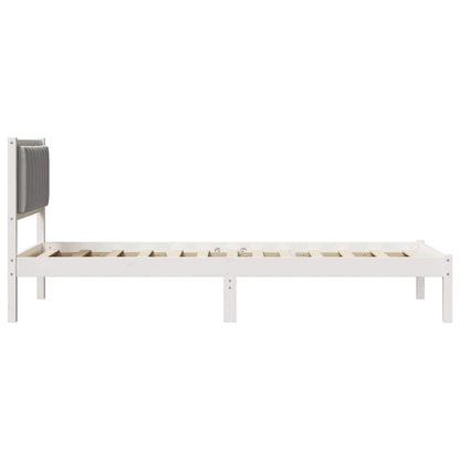 Bed Frame with Upholstered Headboard Light Grey 90 x 190 cm