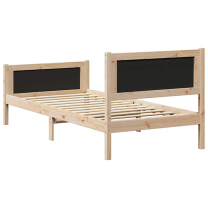 Bed Frame with Headboard Light Grey 90 x 200 cm Solid Pine Wood