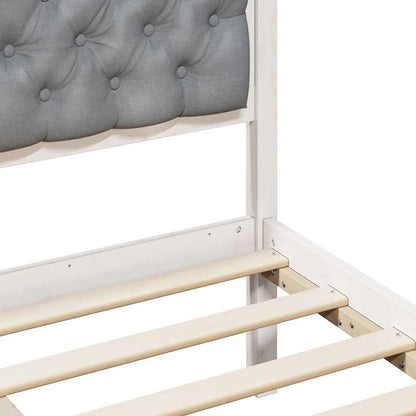 Bed Frame with Headboard Light Grey 90 x 200 cm Solid Pine Wood