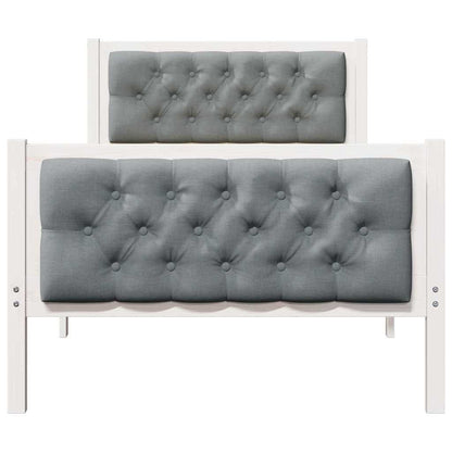 Bed Frame with Headboard Light Grey 90 x 200 cm Solid Pine Wood
