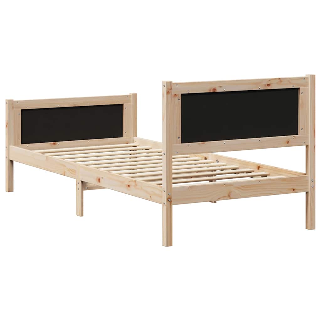 Bed frame Brown and taupe 90 x 200 cm Solid pine wood