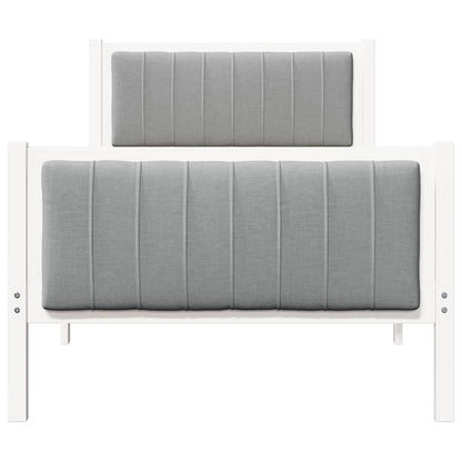 Bed frame White and light grey 90 x 200 cm Solid pine wood