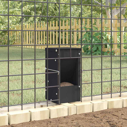 Rabbit Feeder Black 12.5 x 12.5 x 25 cm Cold-Rolled Steel