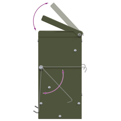 Rabbit Feeder Olive Green 20 x 12.5 x 25 cm Cold-Rolled Steel