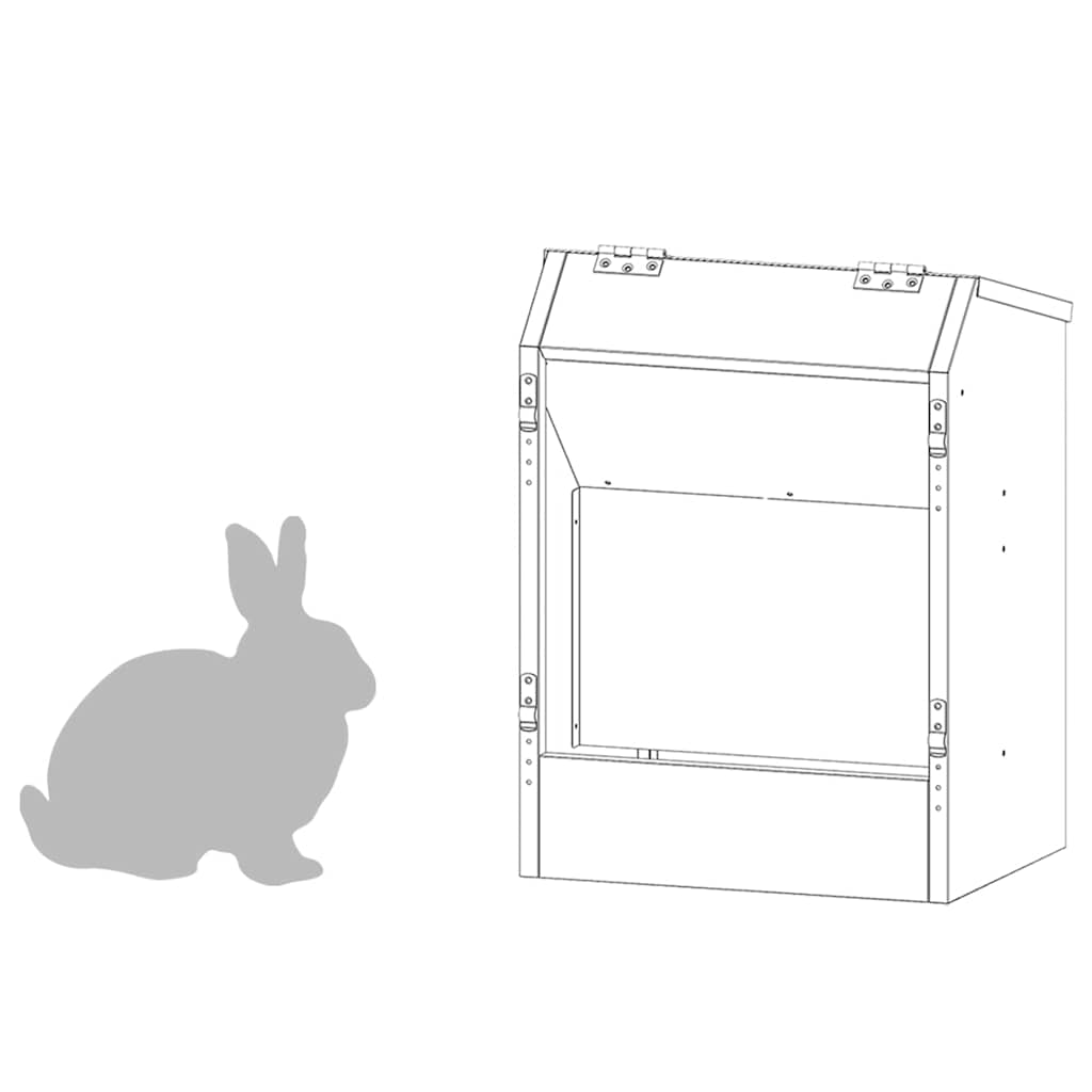 Rabbit Feeder Olive Green 33.5 x 25.5 x 45.5 cm