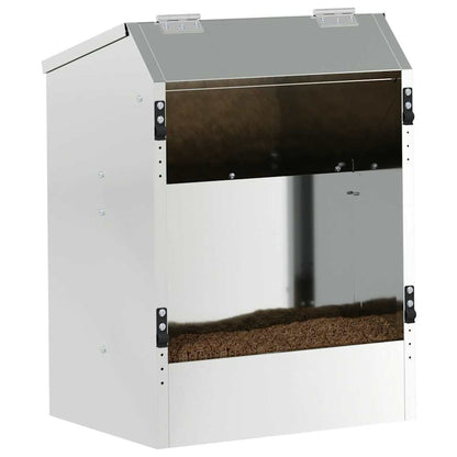 Rabbit Feeder Silver 33.5 x 25.5 x 45.5 cm Galvanised Steel