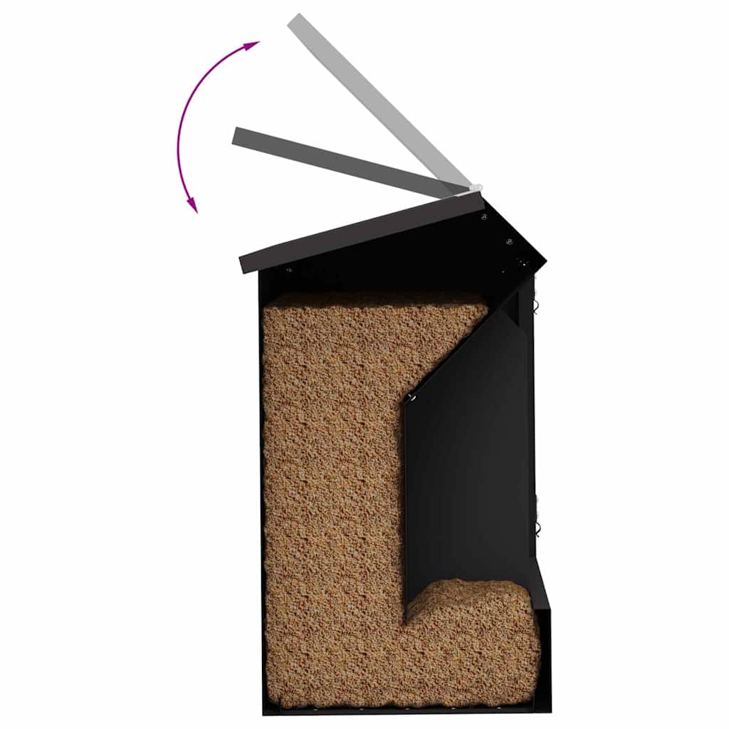 Rabbit Feeder Black 64.5 x 25.5 x 45.5 cm Cold-Rolled Steel