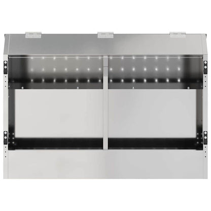 Rabbit Feeder Silver 64.5 x 25.5 x 45.5 cm Galvanised Steel