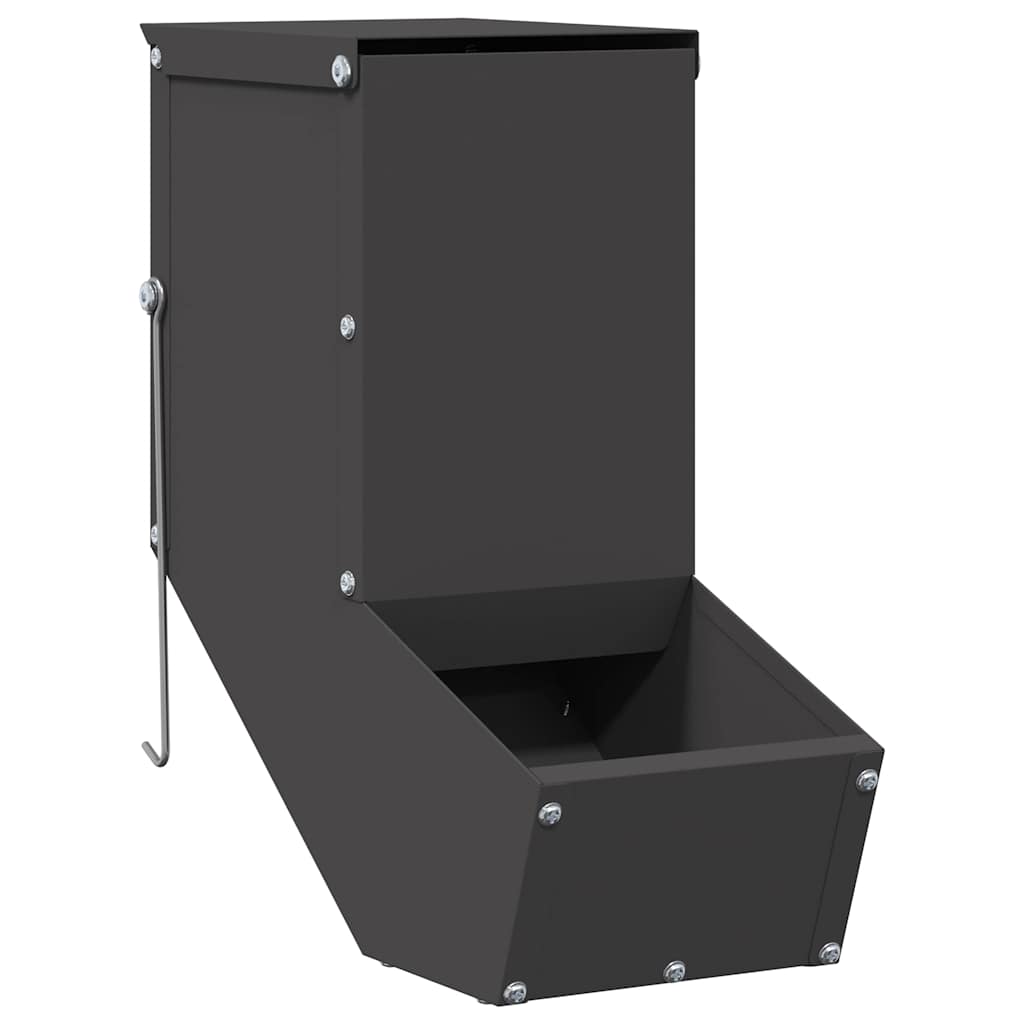 Rabbit Feeder Black 12.5 x 26 x 28.5 cm Cold-Rolled Steel